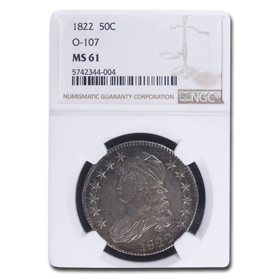 1822 Capped Bust Half Dollar MS-61 NGC (O-107) 1822 Capped Bust Half Dollar MS-61 NGC (O-107)